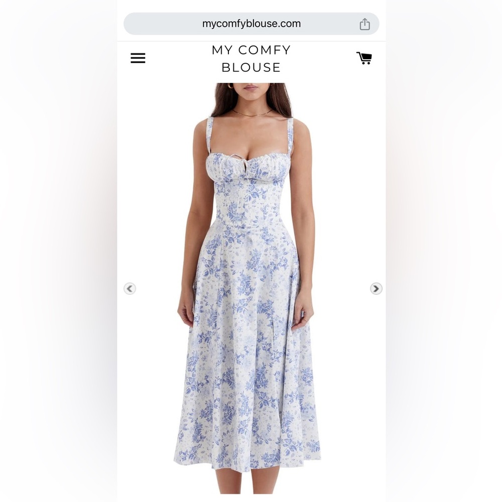 My Comfy Blouse waist shaper dress in blue floral
